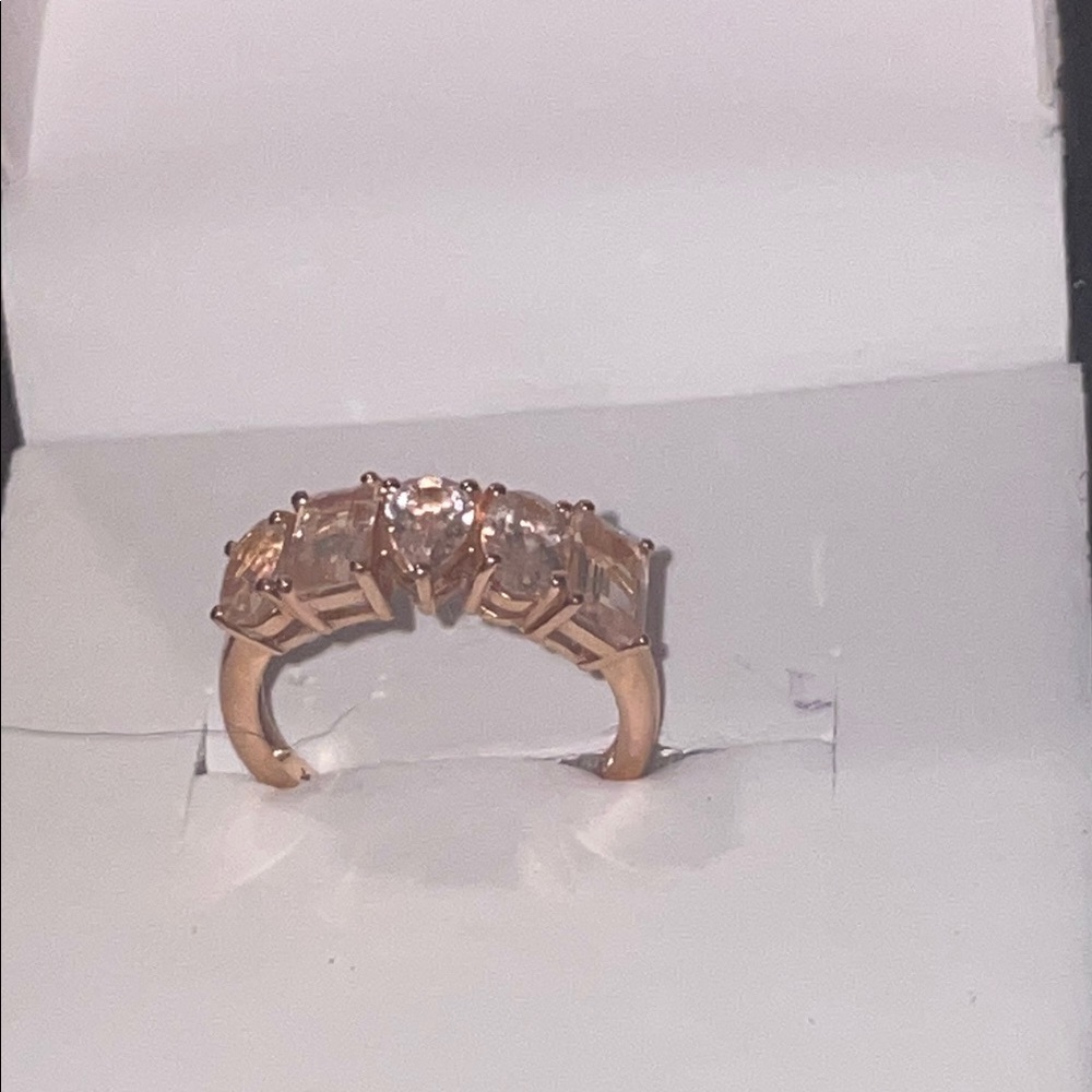 1.61 CTW Natural Morganite Rose Gold Women's Ring 10 K. size 6